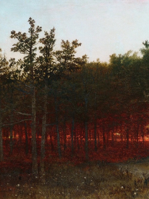 John Frederick Kensett, Twilight in the Cedars (details)