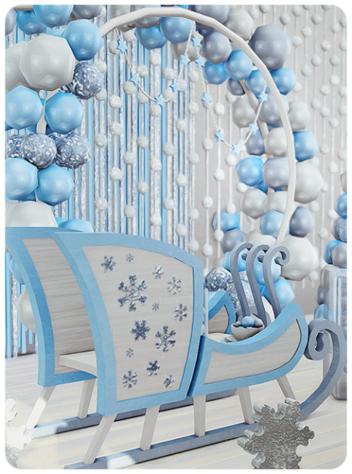 soloriya:***Winter*** Sims 4. Inludes 11 objects, has 2 color palettes. Items in the set: sledge (ta