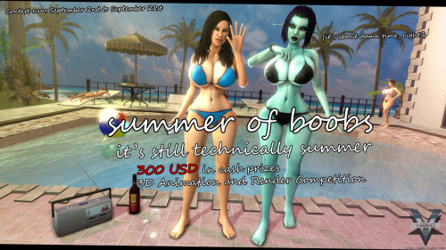 vaako-7:  vaako-7:  vaako-7:  SUMMER OF BOOBS Better late than never, right? It’s crazy how fast time goes by, and I’m sorry that this was delayed so much… but it’s still technically summer! Anway… The Prizes The contest is broken down into