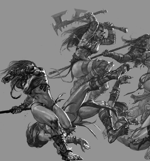 cyberclays: Ms. Orc: We die, we fight! - by Bayard Wu   More from this series by  Bayard Wu on my tumblr [here] 