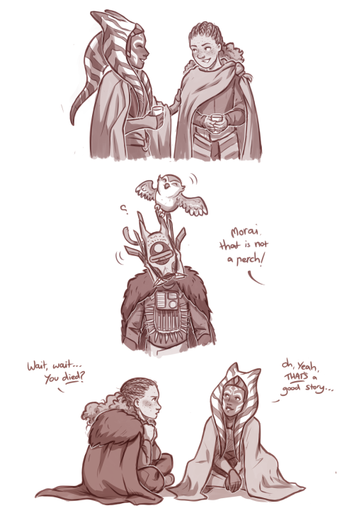 critter-of-habit:Some more of Ahsoka and Enfys - just hanging out after the battle