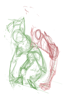 proteesiukkonen:  Couple of WIP gifs of that Korrasami drawing. Mostly I just wanted