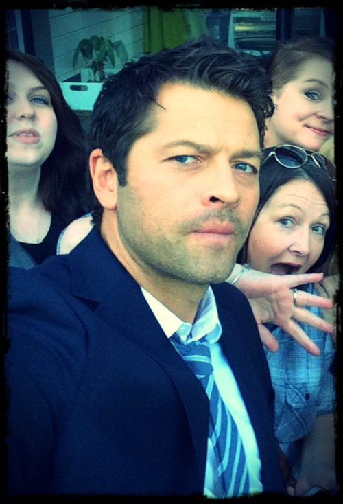 englishlitgirl: Misha looked breathtakingly beautiful on set yesterday! I just want to run my finger