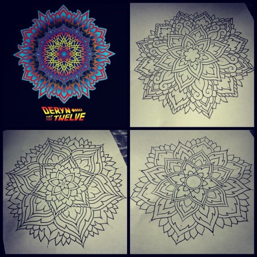 New mandala designs I’d like to tattoo… #deryntwelve #doodles #mandalatattoos #mandala 