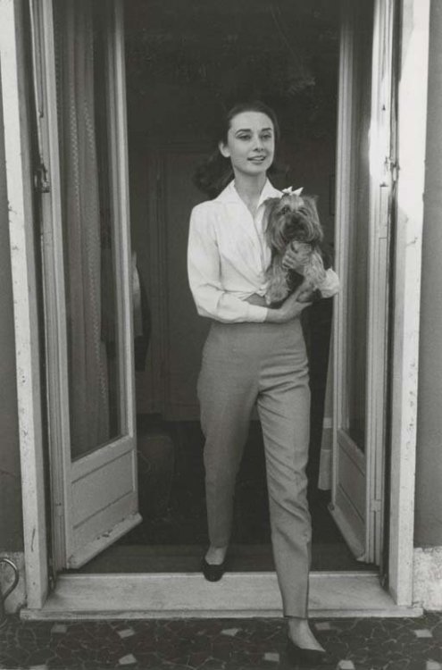 Audrey Hepburn and Mr. Famous photographed by Sanford Roth, 1958 #NationalDogDay