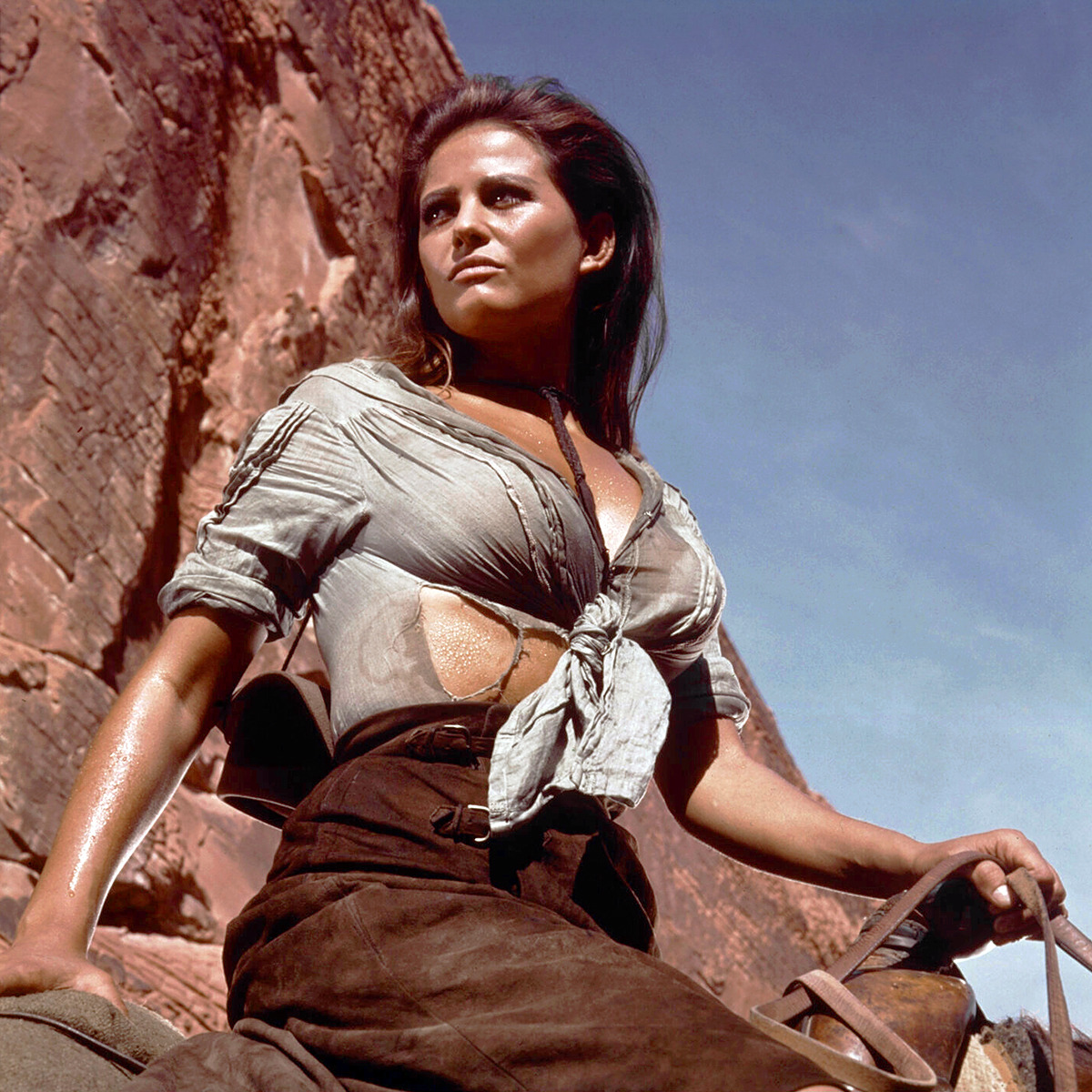 20th-century-man:
“Claudia Cardinale / production still from Richard Brooks’s The Professionals (1966)
”