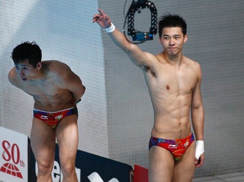 olympianhotties:  Lin Yue (left) & Chen Aisen (right) - China - Synchronized Diving, 10m platform Gold (Rio 2016) 