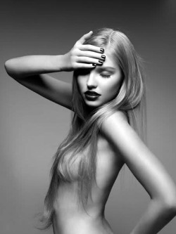 blackandwhitebombshells:  Sasha Luss.   Not Quite Naked