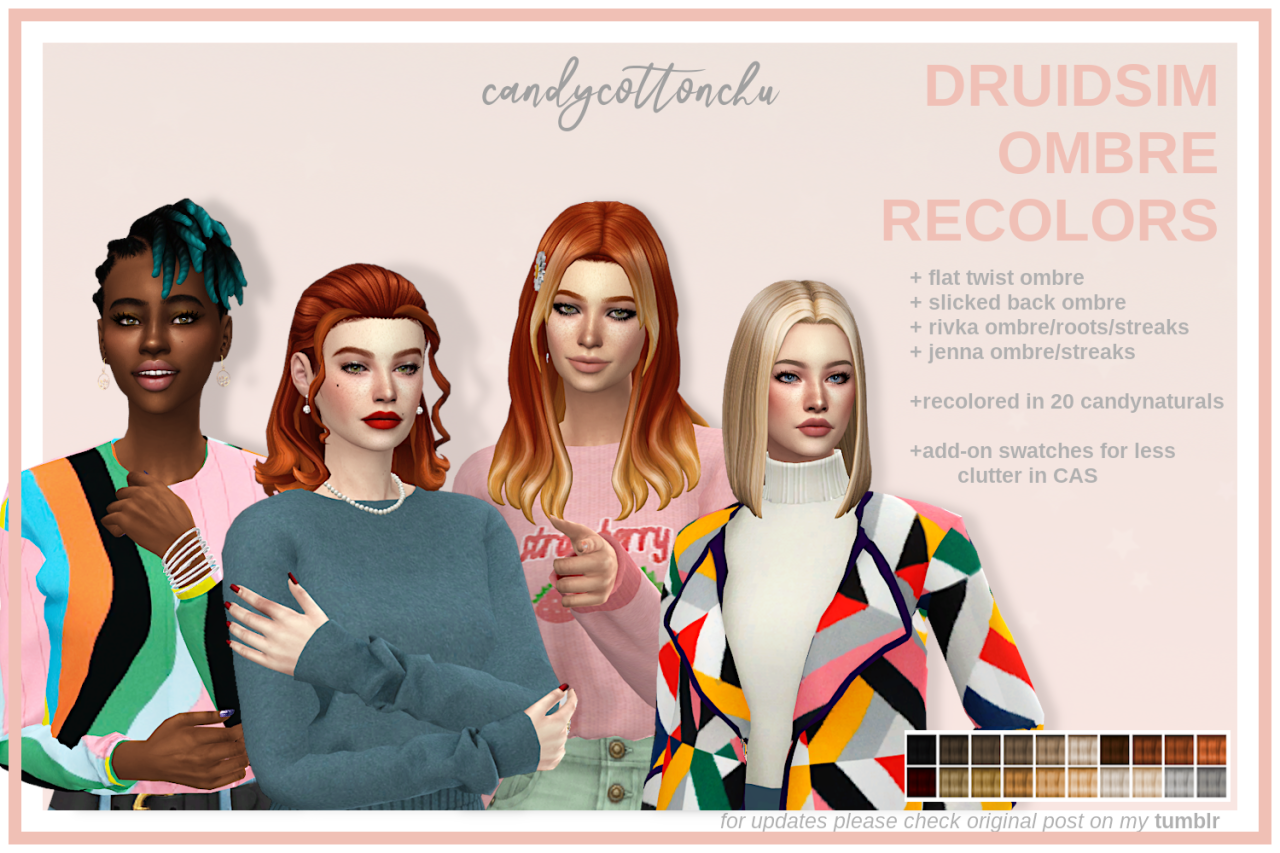 sims 4 cc hair ombre tumblr