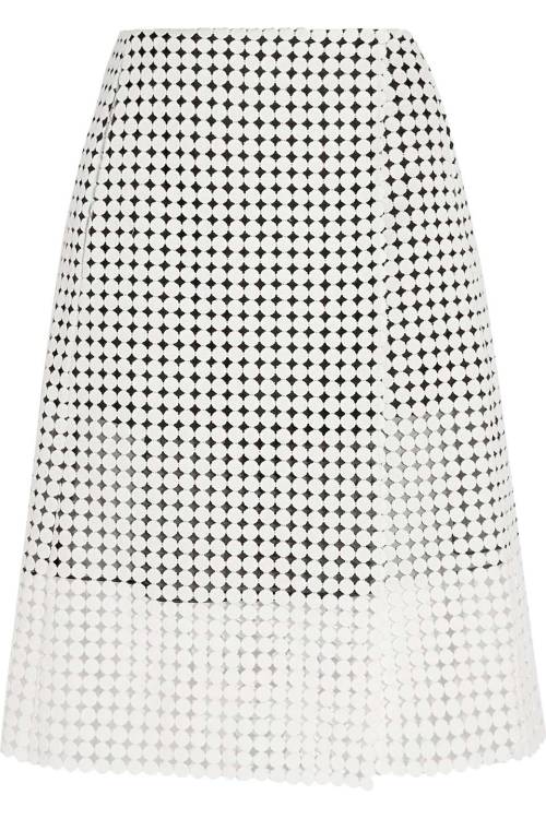 Crocheted cotton wrap skirt