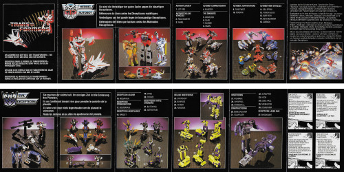 1985 European Transformers product catalog.Zoom in and spot the differences, from Jetfire as the “Au