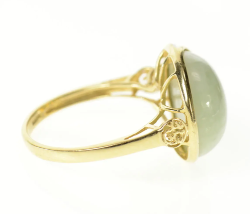 allaboutrings:14k Gold Crescent Moon Jade Ring