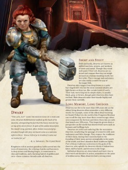 kurtiswiebe:  This is the new image used for Dwarves in the latest edition of D&amp;D.   Where’s her beard?