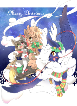 askblazingsaddles:  nabebuta11:  I wish everypony a Merry Christmas!  Yaaaayy~~! So so wonderful! Amazing as always! Merry Christmaaaass, everyone~~!! ❤❤❤❤  わー！わー！Thank you, sooooo cute❤︎