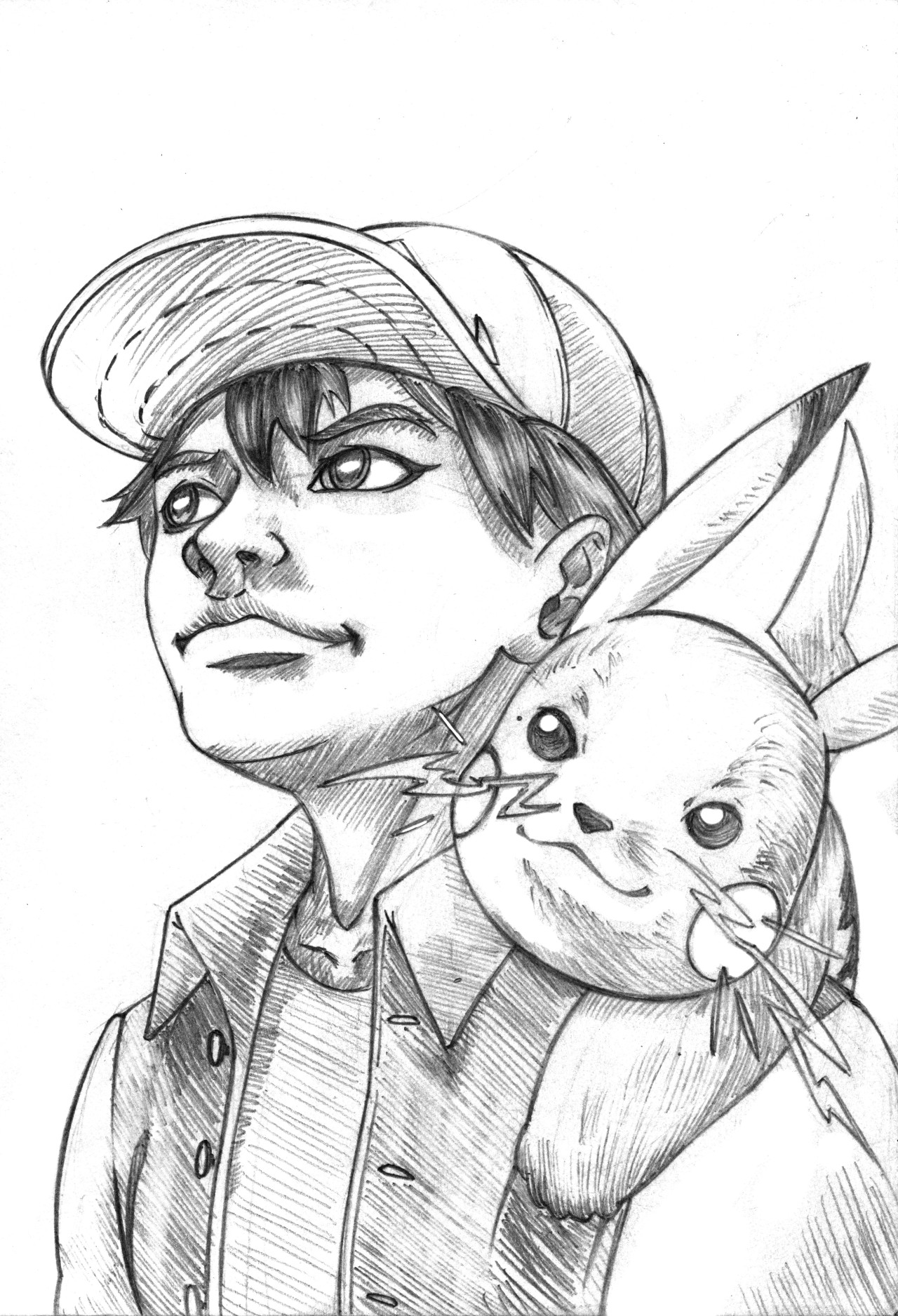 Ash And Pikachu. Drawing by DarkBeauty - DragoArt