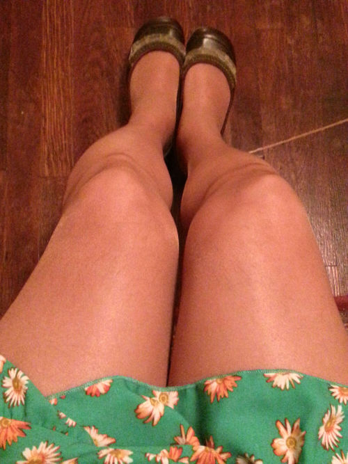 Jellypop flats and Wolford sheer to the waist honey pantyhose