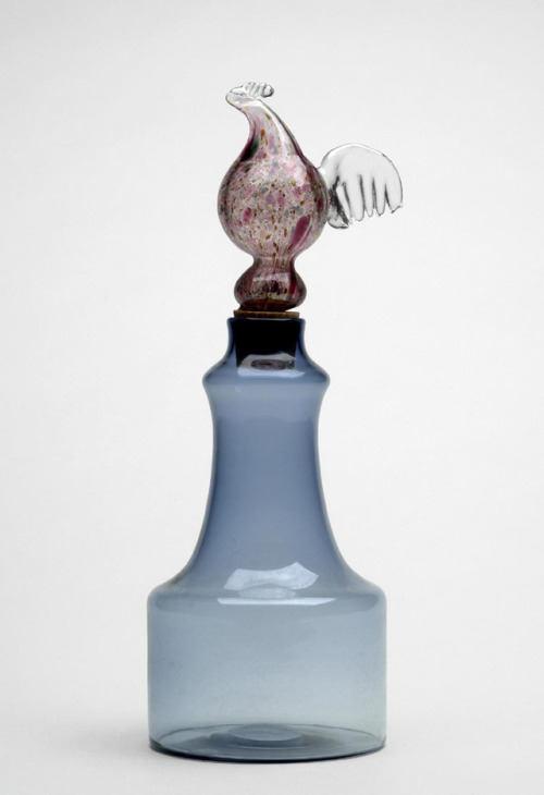 Kai Franck, Bottle with Cockerel Stopper, 1958/1962. Made in Finland. Philadelphia Museum of Art