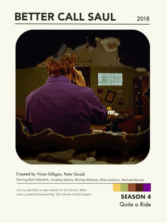 toomanyvocals:BETTER CALL SAUL   SEASON 4Created by Vince Gilligan & Peter Gould. Design from here.