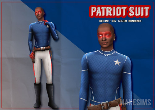 Patriot Suit, Stature Suit, & Domino MasksMore Young Avengers! Patriot’s suit has one swatch, an