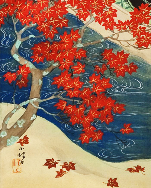 blackcoffeecinnamon: Itou Shouha (1877-1968) 伊藤小坡  Flowers of Autumn　花の紅葉