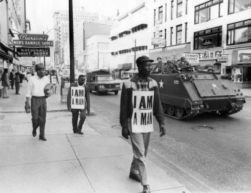 thesociologicalcinema:“I am a man.” - On February 12, 1968, Memphis sanitation workers, 