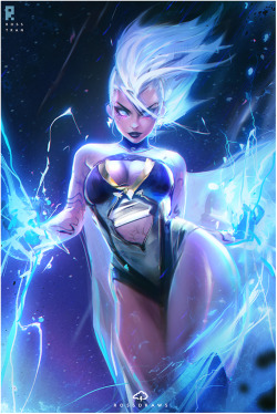 rossdraws: Drew my own version of Storm in yesterday’s video! Made it ‘Cosmic Storm’. Thanks for suggesting the character and hope you dig it! :)⚡⛄