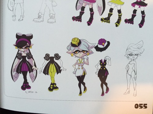 clxcool:  korruptedkupid:  After they decided on the squid sisters character designs, they tried coming up with attire for them to wear, so these are a few concepts the Splatoon team played with. Pretty cool huh?  @slbtumblng and @feathers-ruffledunused