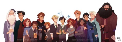 nowherelittlegirl: Here is a HP commission I did for a friend of mine (´ ω `♡) From left