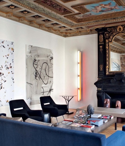 Paris apartment of Thierry Gillier and Cécilia Bönström.The founder of the French fashion label Zadi