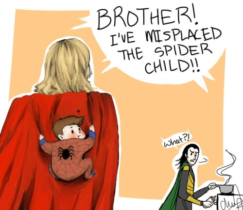 theotherweasly: lovelynobody00: Uncle Thor and Loki babysitting