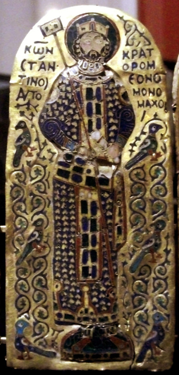 Byzantine enamel plaque crown of Monomacho with images of Emperor Constantine IX Monomachos, the Emp