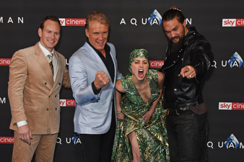 Patrick Wilson, Dolph Lundgren, Amber Heard and Jason Momoa attend the World Premiere of &lsquo;Aqua