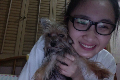 unvainly:   my little pup and i are cuddling. who needs a boyfriend when i have my