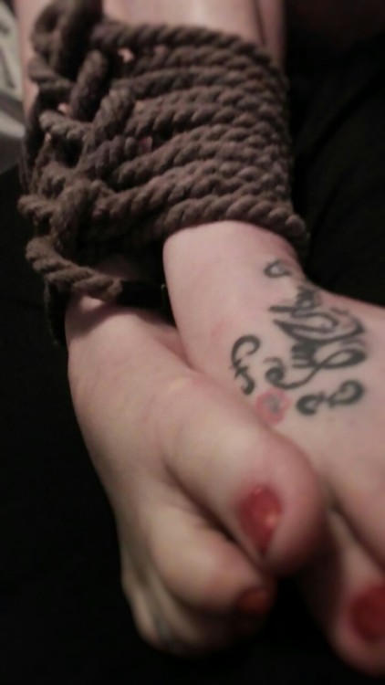 I cant wait to get more rope. My husband had fun with my feet tonight:)