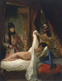 howsaucy: Eugène Delacroix, Louis d'Orléans montrant sa maîtresse (Louis, duke of Orleans unveiling a mistress) 1825/26, oil on canvas, 35.2 x 26.8 cm, Museo Thyssen-Bornemisza, Madrid, Spain 