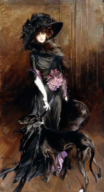 Giovanni Boldini - “Marchesa Luisa Casati With a Greyhound” (1908)