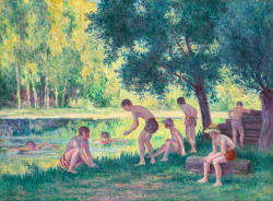 Thunderstruck9:Maximilien Luce (French, 1858-1941), Baignade Dans La Cure [Bathing