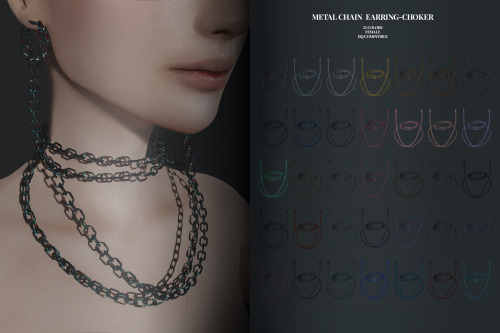 katrina-y:Metal Choker Set Circle Choker 4 sizes male/female Chain Earring-choker only female HQ c