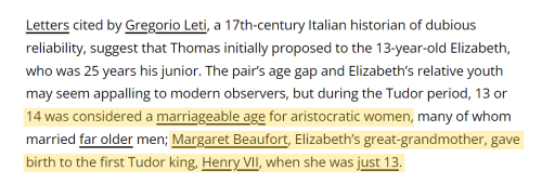 richmond-rex:Reminder that contemporaries believed that 13/14-year-old girls were too young to give 