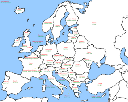 mapsontheweb:European country names in their native language, now with 100% less phonetic English so