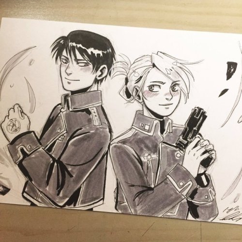 andythelemon:  Inktober Day 17: Roy &amp; Rizaaaaa All my original sketches this month (includin