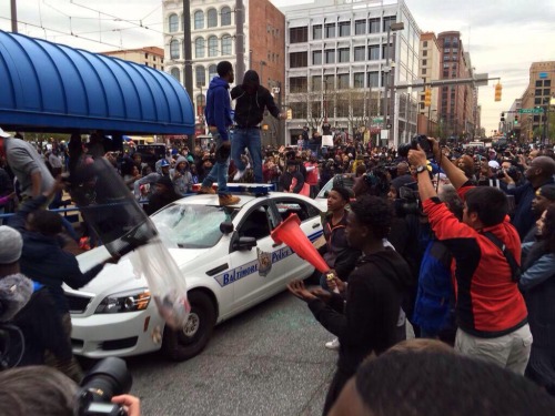 esotericworld:Baltimore protests and riots over the Police’s treatment of local African Americans wh