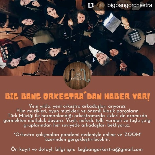 #Repost @bigbangorchestra • • • • • • Big Bang Orkestra'dan haber var Yeni yılda, yeni orkestra ark