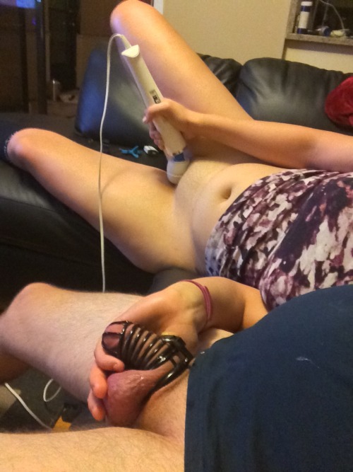 humiliatedcuck-and-wife: sexykinkybeauty: She cums, he doesn’t. love this!!