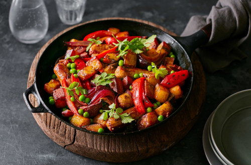 Sausage, red pepper and potato hash