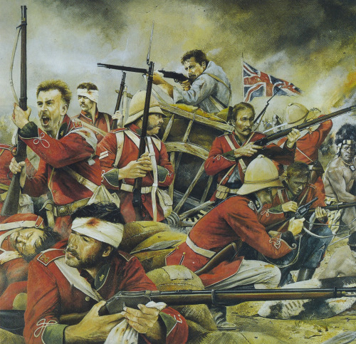 A detail from Chris Collingwood’s painting of the Battle of Rorke’s Drift.