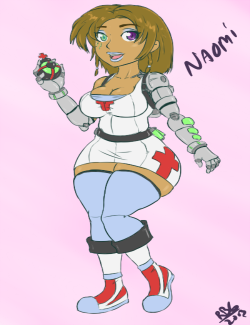 Quick sketch. 1st of my new OCs!  This is Naomi the Healer.  Wondering what happened to her?  Well this is what happens when your rookie meat shield can&rsquo;t keep that eldritch abomination off the one keeping them alive. She now uses cold steel