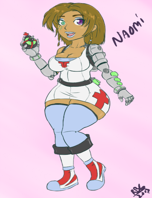 Quick sketch. 1st of my new OCs!  This is Naomi the Healer.  Wondering what happened to her?  Well this is what happens when your rookie meat shield can’t keep that eldritch abomination off the one keeping them alive. She now uses cold steel