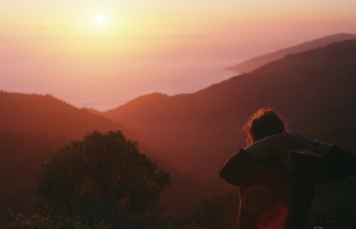 March 31st, Moss meditating at our camping spot in Big Sur