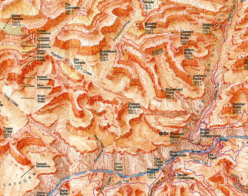 Grand Canyon map (Phantom Ranch detail)